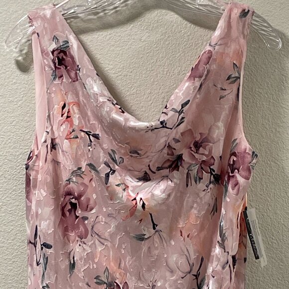 ALEX EVENINGS NWT Sleeveless Maxi Chiffon Dress Multi Floral Pink Size 12 - Picture 6 of 14